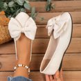 thumbnail image 5 of IEMIEMIEM Women's Ballet Flats Bow Walking Shoes Casual Tennis Slip On Sneakers Lightweight Comfortable Fashion Shoes for Women White 8 Wide, 5 of 8