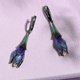 thumbnail image 4 of Pendientes de tulipán Pendientes colgantes de flores esmaltadas Joyería fina hecha a mano, Esmalte, C, 4 of 5
