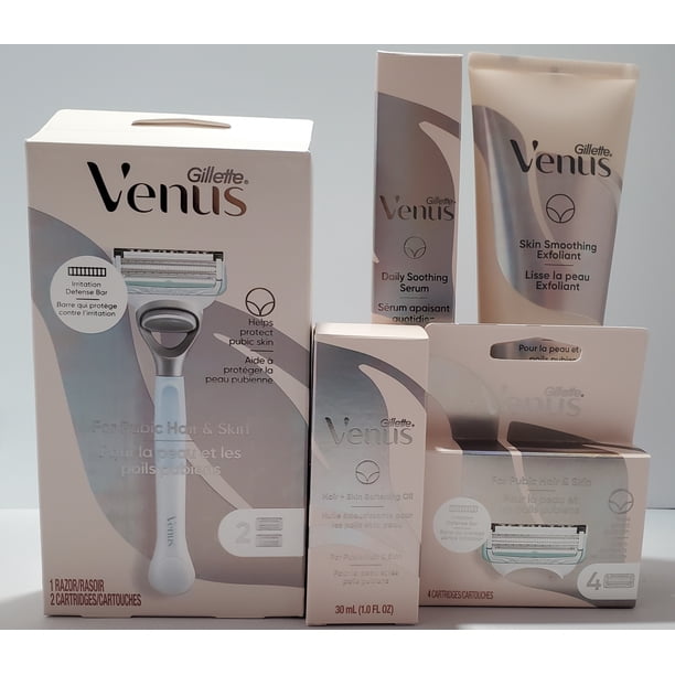 Pubic Hair/Skin Razor w/6 Blades, 2 in 1 Shave Gel, Hair /Skin