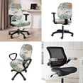 thumbnail image 2 of SCRAWLGOD Universal Computer Chair Slipcover with Arm Covers 4 Pieces Set Dustproof Non-Slip Desk Chair Cover Stain Resistant Gaming Chair Protector, Dragonfly Bohemian Flowers, 2 of 7