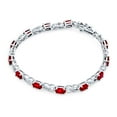 thumbnail image 2 of Bling Jewelry Womens Ruby Red Infinity CZ Tennis Bracelet 9 CTW Red Ruby Oval CZ Romantic Love Knot Milgrain, 2 of 5