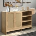 thumbnail image 2 of SHALLWE 51" Rattan Buffet Cabinet, Modern Accent Sideboard with Adjustable Shelves, 2 of 8