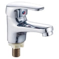 thumbnail image 2 of Deck Mount Lavatory Faucet, Chrome Plated Faucet for Bathroom Vanity, Ceramic Disc Cartridge Faucet Ensures Durability and Smooth Operation, 2 of 4