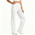 thumbnail image 5 of Wide Leg Sweatpants for Women Oversized Elastic Waist Loose Fit Solid Color Casual Lounge Workout Everyday Home Pants with Pockets, 5 of 8