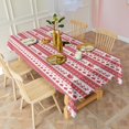thumbnail image 3 of Red Christmas Pattern Rectangle Tablecloth 60"x102",Waterproof Polyester Rectangle Table Cloth, Wipeable Spillproof Polyester Tablecloth for Dining, Camping, Indoor and Outdoor, 3 of 6