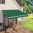 thumbnail image 3 of AECOJOY 8' x 10' Manual Retractable Patio Awning, Outdoor Awning Retractable Sunshade Shelter in Green, 3 of 9