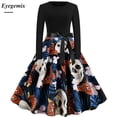 thumbnail image 5 of Vestido de Halloween de moda 2020 para mujer, vestido midi de manga larga con estampado de calabaza, vestido de fiesta vintage, vestido de fiesta, 5 of 5