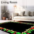 thumbnail image 2 of ODIKA 5'x7' Machine Washable Non-Slip Area Rug, Holly Wreath Traditional Holiday Stitching High Traffic Rug, Green, 646203, 2 of 7