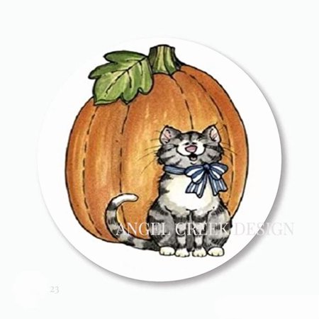 DOPASTICKER Cute Giant Pumpkin And Cat Scrapbook Stickers Autumn Phone Decal Water Bottle Stickers Cars Stickers Water Bottle Stickers For Kids