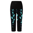 thumbnail image 4 of vigerkar Capri Pants for Women Vintage Boho Floral Printed Yoga Leggings Casual Summer High Waisted Knee Length Pants (Mint Green, M), 4 of 5