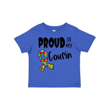 

Inktastic Proud of My Cousin Autism Awareness Puzzle Piece Ribbon Gift Toddler Boy or Toddler Girl T-Shirt