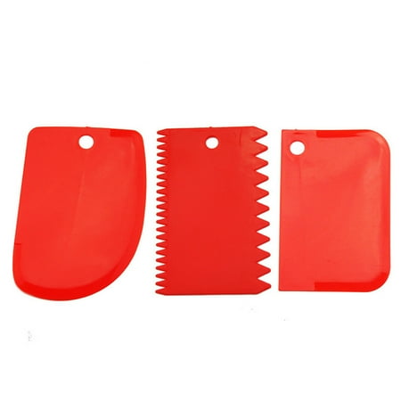 

3 PCS Plastic Dough Scraper Cake Cream Icing Spatula Cake Scraper Set Smooth Jagged Edge Spatulas for Fondant Pastries New.