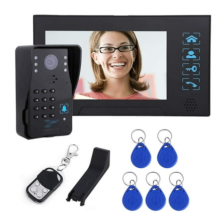 Visual Door Phone KUPPET Door Phone Visual Doorbell Video Phone Touch Key RFID Password Intercom Remote Control ()