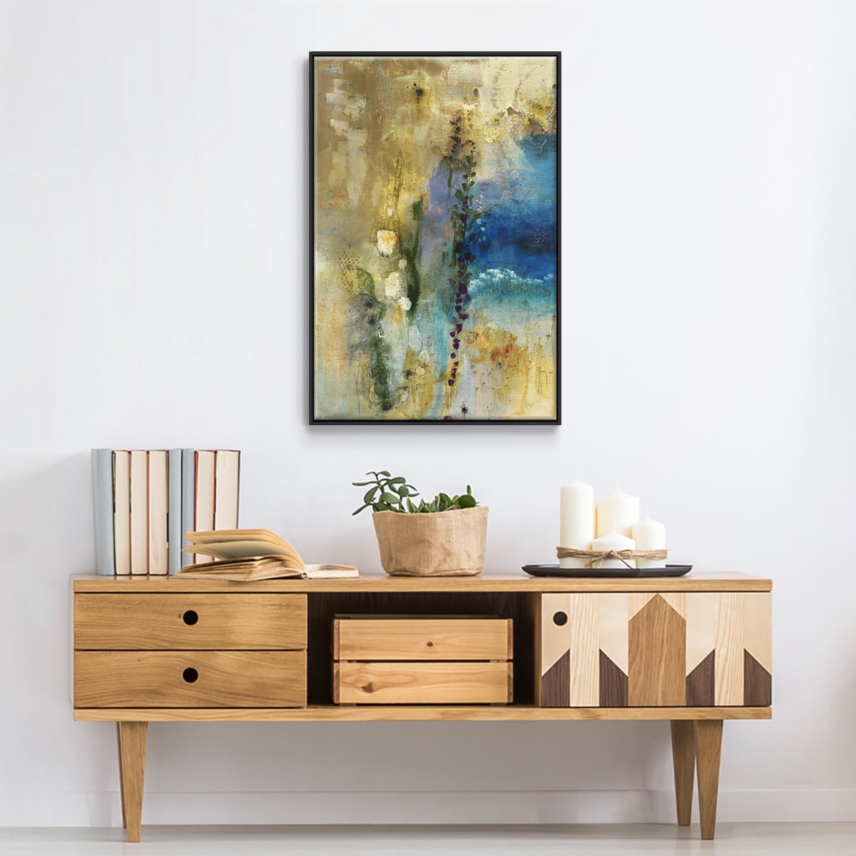 Immerge II Framed Premium Gallery Wrapped Canvas - Ready to Hang - 27 x 41 - Black Floating Frame