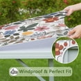 thumbnail image 6 of Pioneer Flower Floral Print Pattern Square Fitted Tablecloth with Elastic Edge,Square Table Cover,Washable Elastic Table Cover for Home Kitchen Party Decor 34"x34", 6 of 6