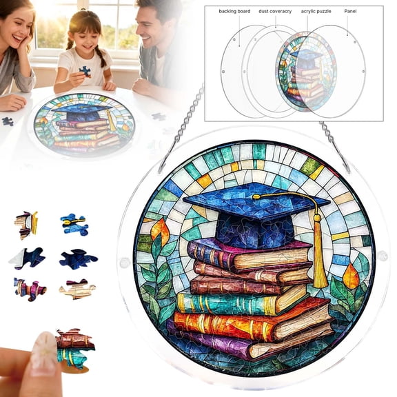 ZEIDO Acrylic Puzzles Suncatcher Window Hanging,Sun Catcher Acrylic Puzzles Garden Decoration for Women Men Mom Birthday Gift Home Decor K