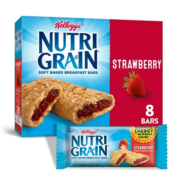 Kellogg's NutriGrain, Soft Baked Breakfast Bars, Strawberry, 8 Ct, 10.4 Oz