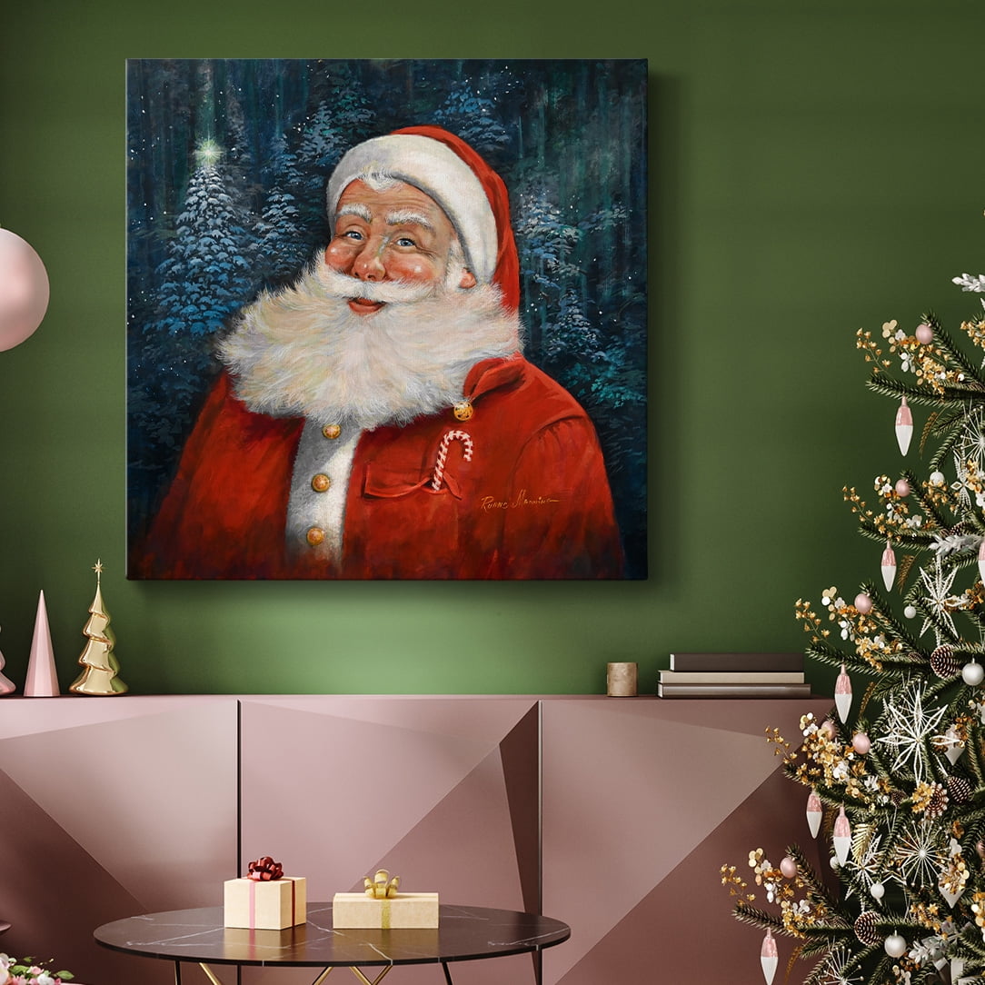 Candy Cane Santa- Gallery Wrapped Canvas