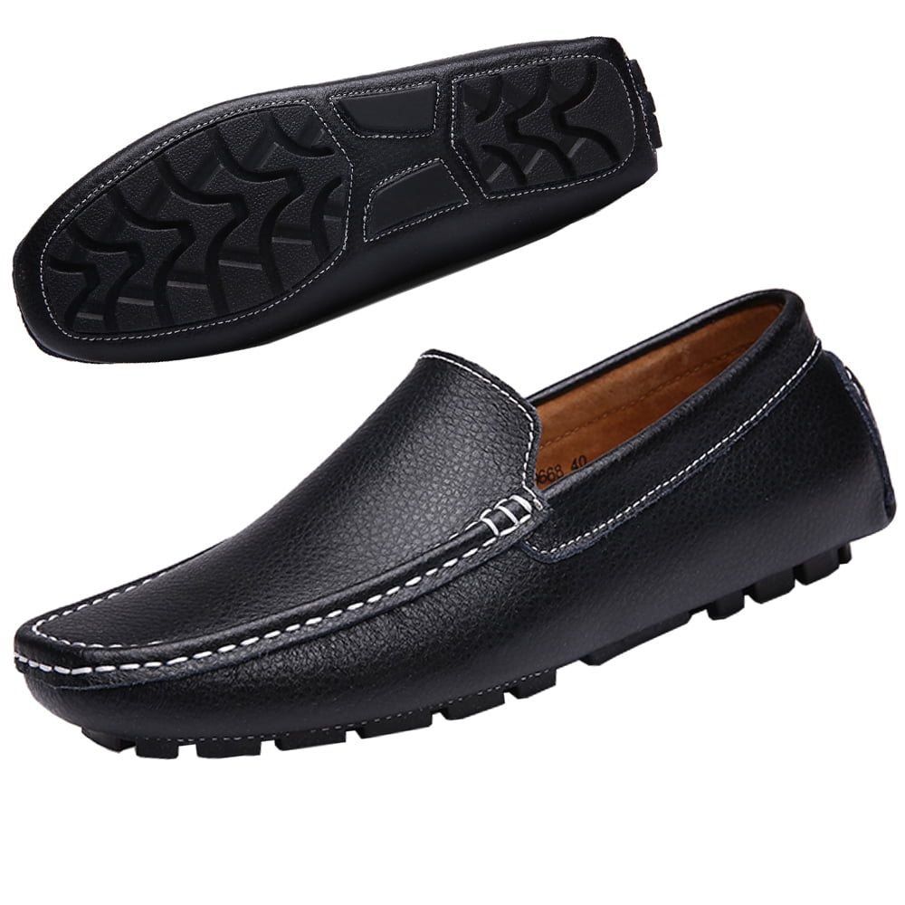 LASUDRAA Men's Loafers Genuine Leather Casual Slip on Breathable ...