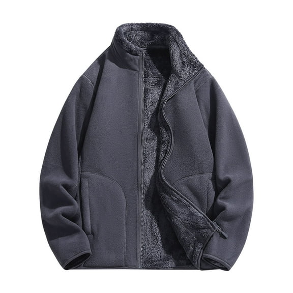 Donemore Men's Sporty Solid Windbreaker Jacket, Zipper Pockets Turn-Down Collar Lightweight Polyester Casual Outdoor No Hood