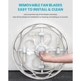 thumbnail image 4 of Frstem Farmhouse Fandelier, 20" Flush Mount White Caged Ceiling Fan with Lights & Remote Control Kit, Bladeless/Low Profile/6-speed for Living Room Bedroom Kitchen, 4 of 12