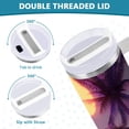 thumbnail image 3 of Yayeee 40oz Stainless Steel Tumbler with Straw and Handle Double-Wall Insulated Travel Water Bottle, Night Purple Road, 3 of 8