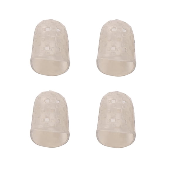4pcs New Soft Silicone Guitar Thumb Finger Picks Protector Fingertips (Gray XXS )