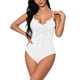 thumbnail image 3 of Mujer Encantadora Body Lencería Ropa interior de encaje Perspectiva Ropa de dormir, Blanco, M Methold XX000205-04, 3 of 7