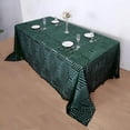 thumbnail image 3 of Efavormart 90"X132" Hunter Emerald Green Sparkly Sequin Geometric Tulle Rectangular Tablecloth, 3 of 10