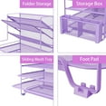 thumbnail image 4 of 7 Tier Desk File Organizer, Letter Tray Paper Organizer with Pen Holder and Metal Hanging Basket, Purple, 4 of 6