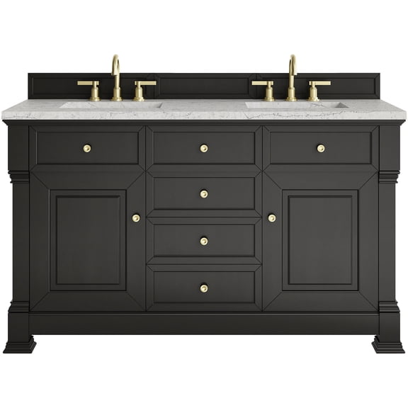 James Martin Vanities 547-V60D-BKO-3EJP Brookfield 60" Free Standing Double Basin Vanity