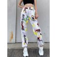thumbnail image 4 of Txlixc Pantalones ajustados para mujeres, pantalones de cintura alta con impresión de graffiti blanco Txlixc  moda, 4 of 9