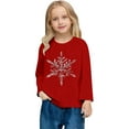 thumbnail image 3 of Letdown Kids Christmas Shirt Boys Girls Merry Christmas Tshirt Xmas Snowflake Long Sleeve Tops (Red,2-3 Years), 3 of 5