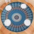 thumbnail image 2 of Versatile Round Tablecloth, Bohemian Floral Motif with Elastic Edging for 56 Inch Tables, 2 of 7