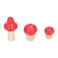 thumbnail image 4 of M Buder Wooden Mushroom Decor 3 Pcs Set Cute Desktop Figurines Red Colorful Ornaments for Home Office Living Room Nursery Decoration 2.87 inches / 7.3 cm Tall Crafted Art Knick-Knacks, 4 of 9