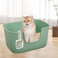 thumbnail image 1 of Bandeja de arena semicerrada para mascotas, orinal para gatitos, jaula grande, suministros para mascotas, gatos, perros pequeños, orinal para animales Verde, 1 of 10