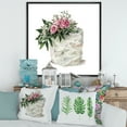 thumbnail image 2 of Designart 'White Flowers and Pink Roses On Cake' Traditional Framed Canvas Wall Art Print, 2 of 5