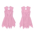 thumbnail image 3 of iiniim Kids Girls Figure Ice Skating Gymnastics Dance Dress Jazz Tango Latin Irregular Hem Tutu Skirt, 3 of 7