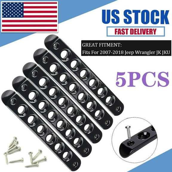 5x Door Grab Handle Inserts Cover Trim for 2007-2018 Jeep Wrangler JK