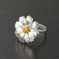 thumbnail image 6 of GKNET Silver Gold Daisy Flower Rings Rhinestone Enamel Ring Women Wedding Jewelry-#05 Cute Daisy-9, 6 of 9