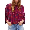 thumbnail image 1 of Free People Blouse Tricotée Wildflower Honey pour Femmes, Rouge, Petit, 1 of 1