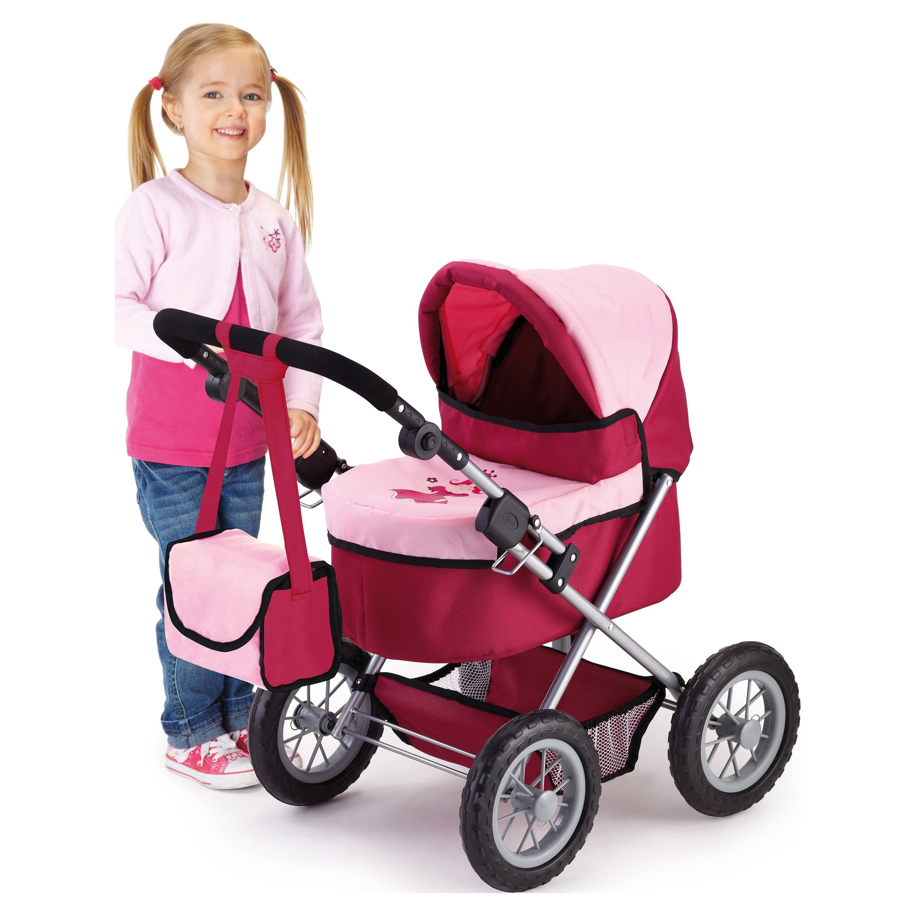 Bayer Design Trendy Doll Pram in Red and Pink photo 2