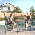 thumbnail image 2 of Outsunny Outdoor Swivel Bar Stools Set of 2 with High Back Curved Armrests, 2 of 10