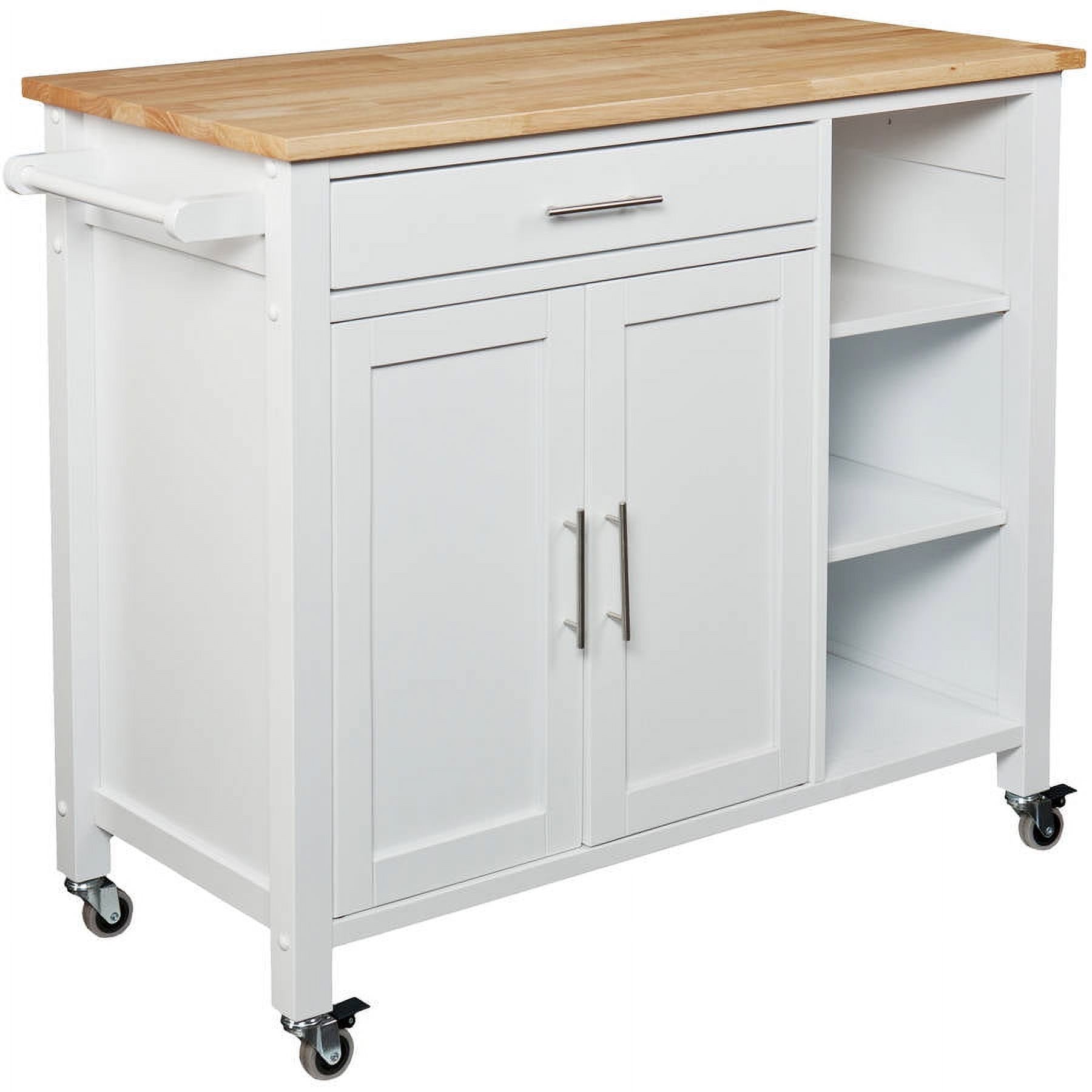 Southern Enterprises Ryland Kitchen Cart, White - image 3 of 5