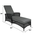 thumbnail image 5 of COSCO Outdoor Living Adjustable Chaise Lounge Chair Patio Furniture, Black Wicker and Gray Cushion, 5 of 7