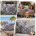 thumbnail image 5 of Purple Boho Outdoor Waterproof Pillow Covers, Farmhouse Vintage Ethnic Flowers Pattern Decorative Square Throw Pillowcase Sofa Cushion Sham for Patio/Couch/Chair, 20"x20" 2 Pack, 5 of 8