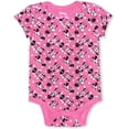 thumbnail image 3 of Minnie Mouse Girls 4 Pack Character Onesie With Stickers, Infant, 3 of 6