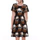 thumbnail image 1 of Easygdp Butterfly Skull para Vestido Transpirable de Mujer, Vestido Suelto de Manga Corta con Pliegues y Bolsillos para el Verano, 1 of 5