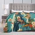thumbnail image 3 of LNWH Hawaiian Surf Illustration Art Pattern Throw Blanket, Fluffy Soft Cozy Bed Flange Plush Blankets, 80"x60", 3 of 8
