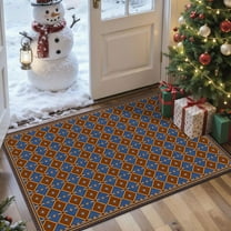 2x3 Entryway Rug Bathroom Rugs for Front Door Bedroom Kitchen, Washable Vintage Print Carpet, Floor Mat with Non Slip Backing